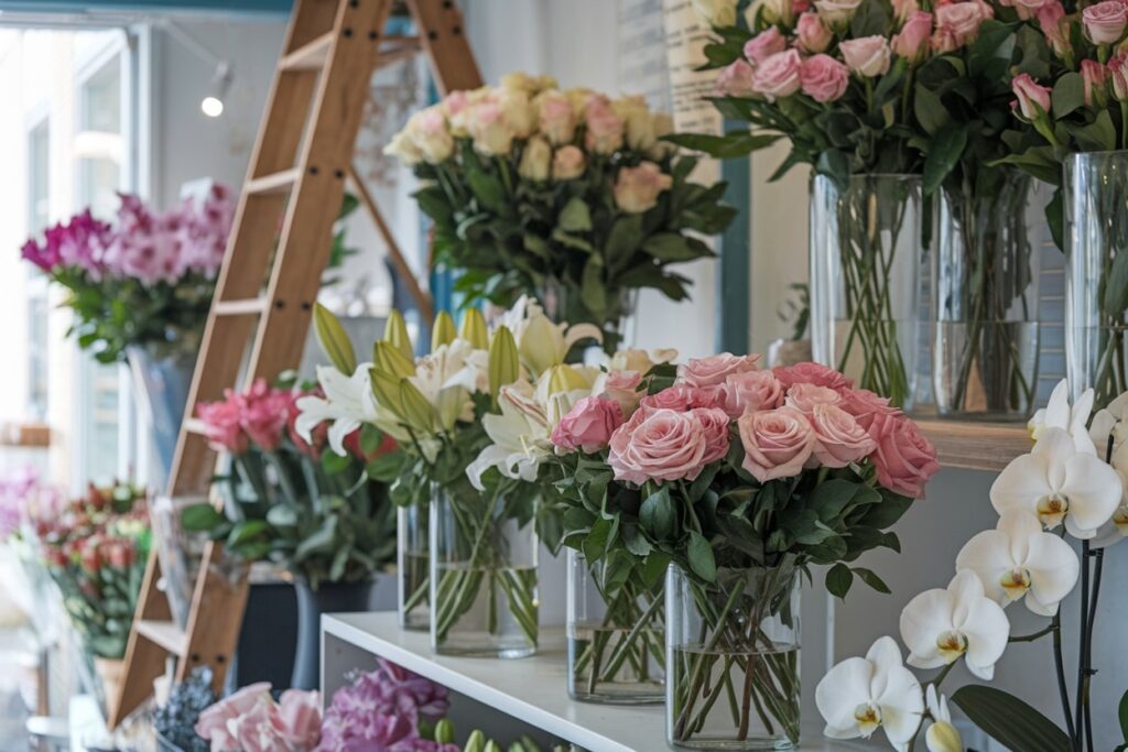 different flowers in the flower shop