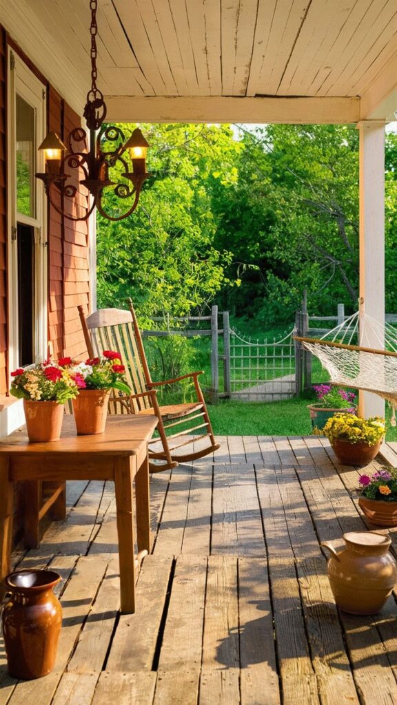 rustic back porch