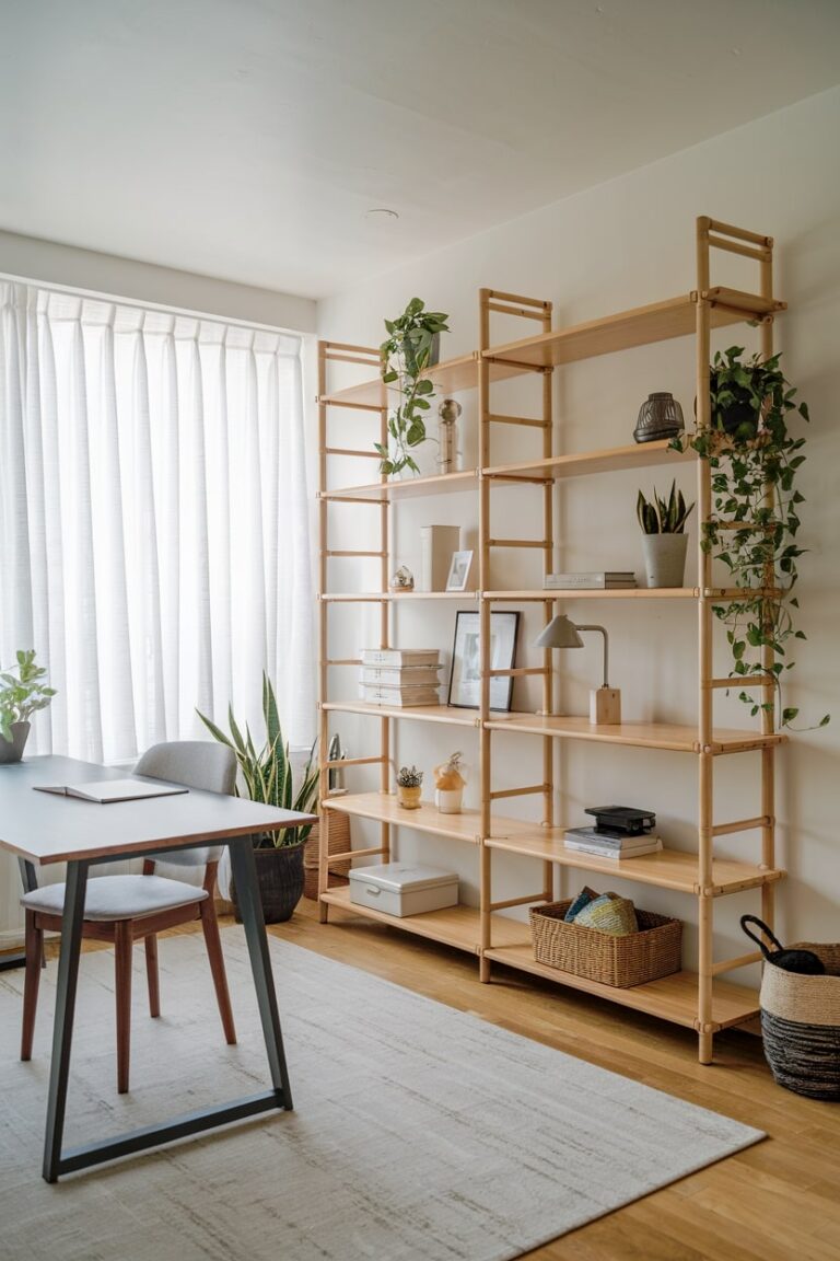 View of 33 Home Office Shelving Ideas for Your Workspace