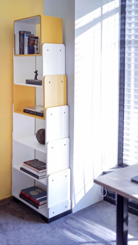 modern stackable nesting shelving unit in the home office