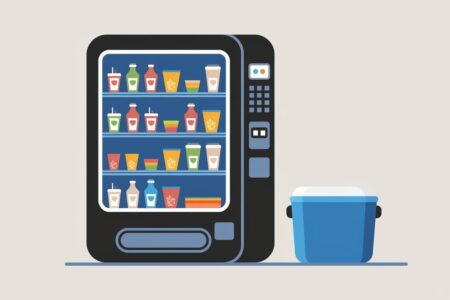 vending machine with beverages illustration