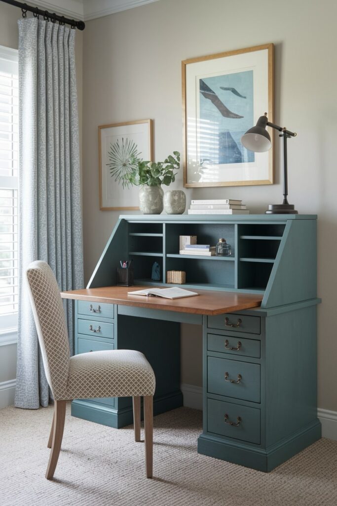 secretary desk in the bedroom office