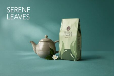 1200+ Tea Business Name Ideas for Your Brand product photography of the green tea brand packaging