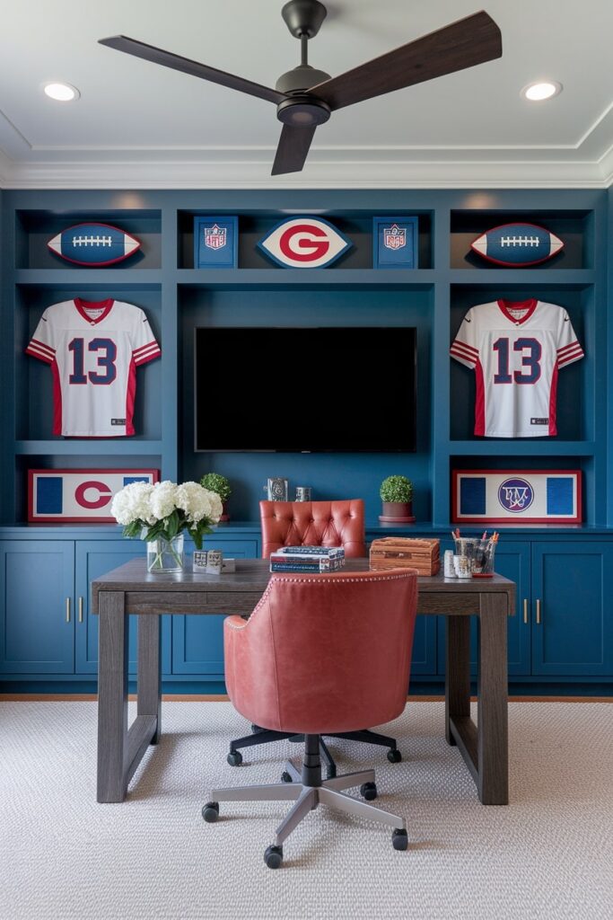 home office for him football fan