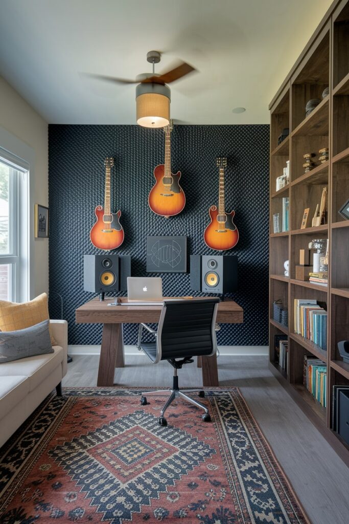 musician's home office for men
