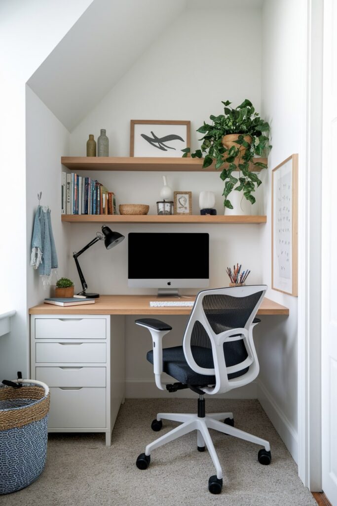small home office with an ergonomic chair
