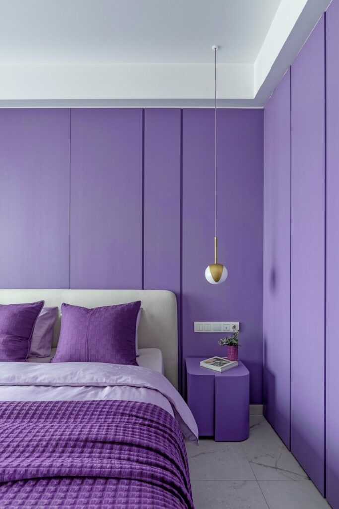 contemporary purple bedroom