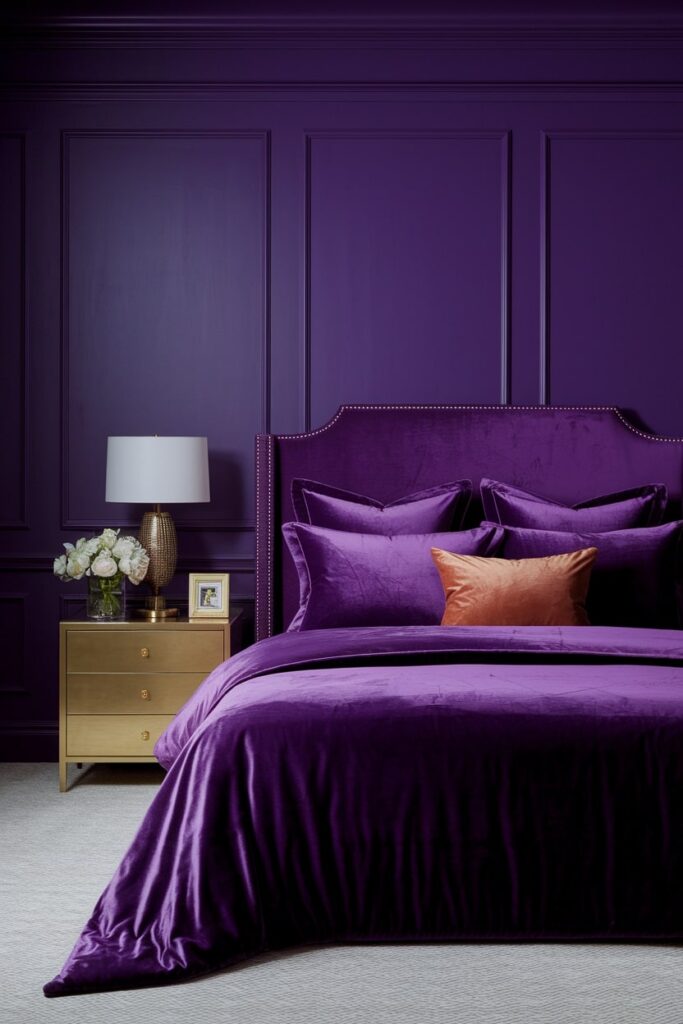 deep royal purple bedroom