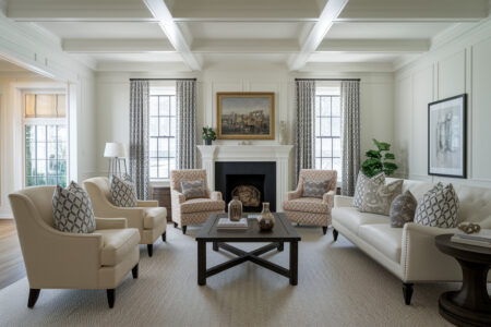 traditional style interior design of the living room