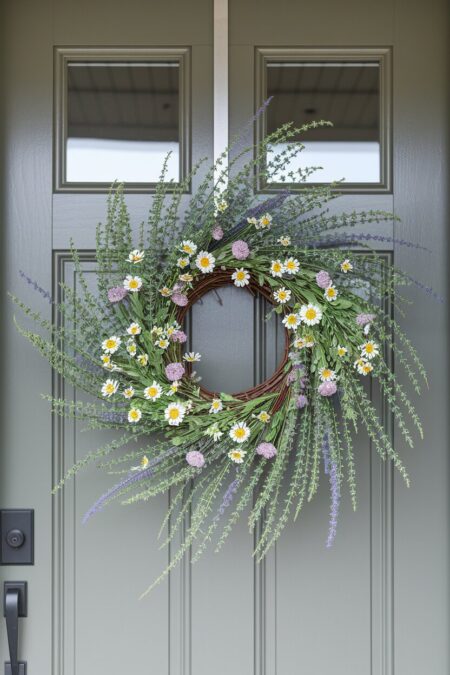 wildflower spring wreath for front door