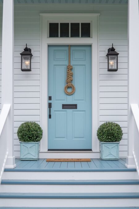 nautical rope knot as summer door decor