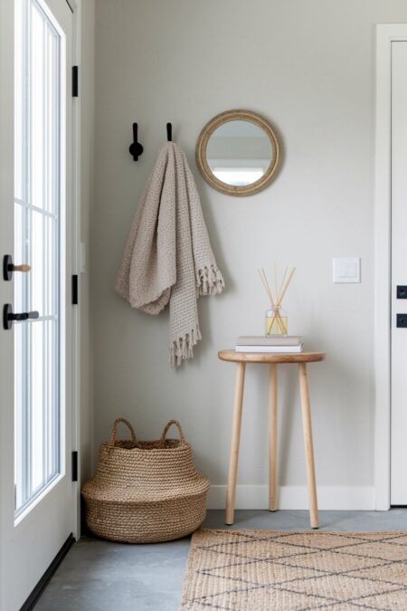 reed diffuser as summer entryway decor
