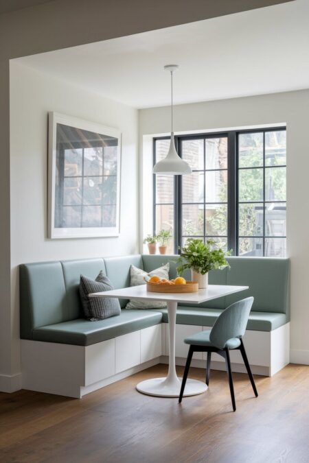 corner banquette with storage drawers