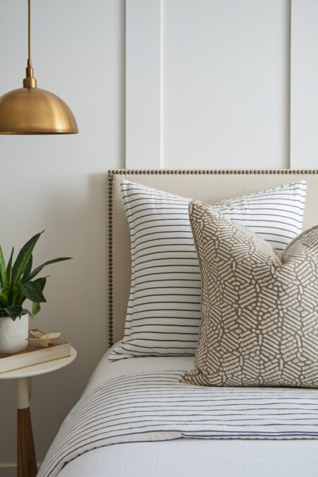 Euro sham stuffed with a folded blanket, storage idea