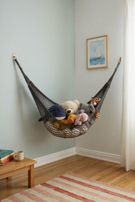 mesh hammock with stuffed animals
